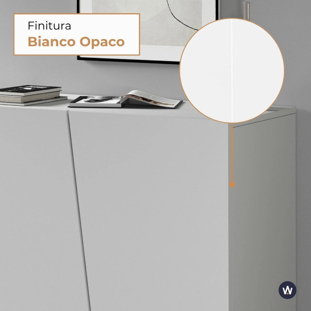 WHOUS Armadio multiuso Easy a 2 ante bianco opaco 79,20x38x86 cm