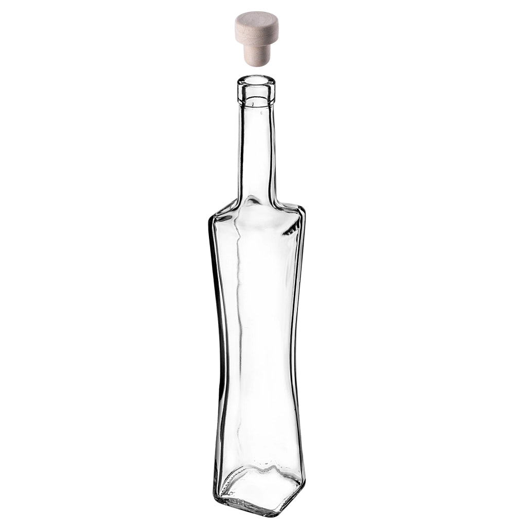 KADAX Quadra Glass Bottle 500 ml 0.5L Moonshine Liqueur Bottles 50pcs + Tap T