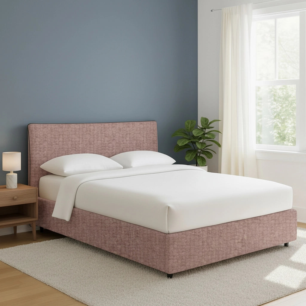Oldham, Letto Piazza e Mezza Sfoderabile Made in Italy, Rosa Antico