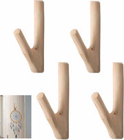 Set di chiodi da parete in legno adesivi da 4 pezzi - stendardo per cappello, sciarpa, chiave 145 cm