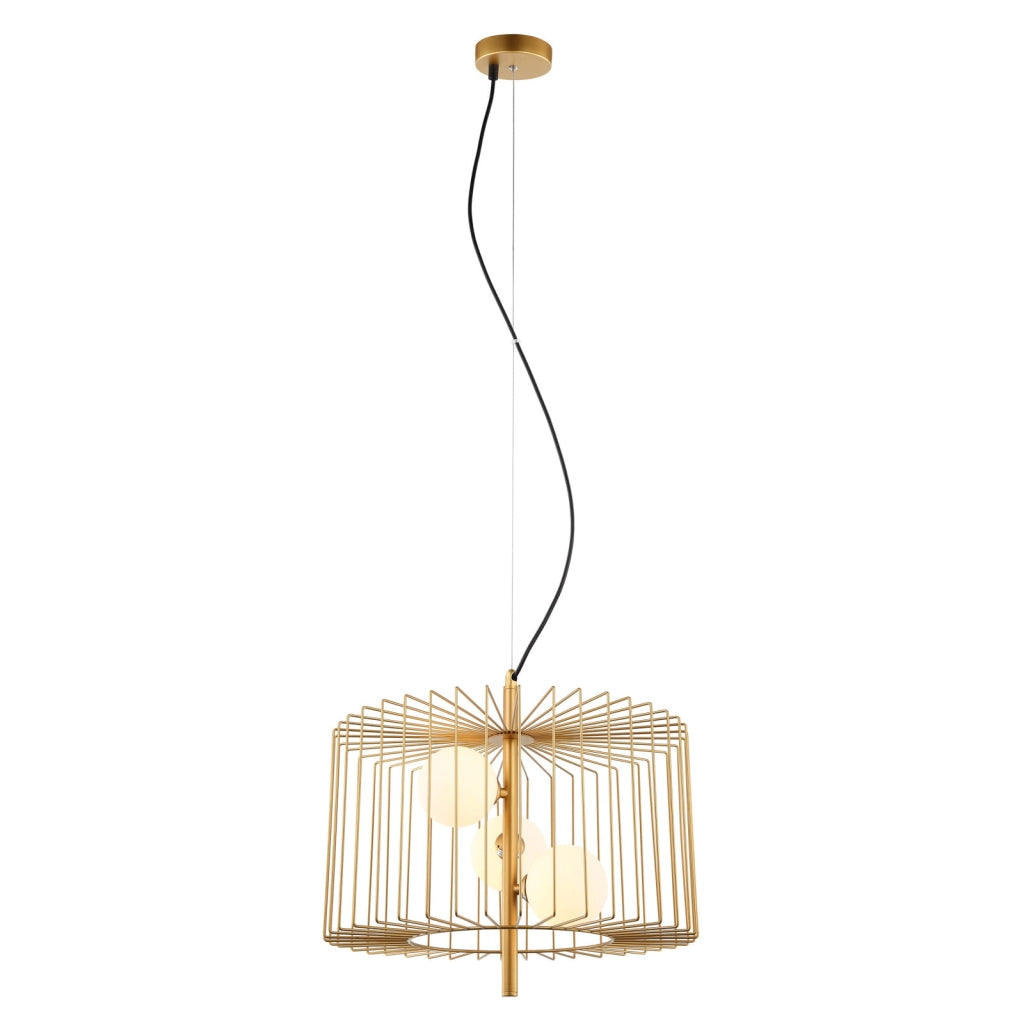 Lampadario Italux Daren moderno oro, vetro bianco 3xG9