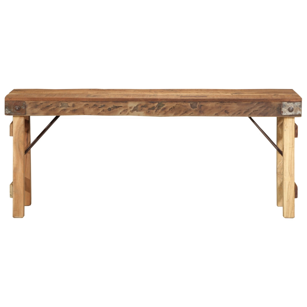 Panchina 110x35x46 cm in legno massello di recupero