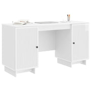 Scrivania | Tavolo da Ufficio Bianco Lucido Legno ingegnerizzato 142,5 x 50 x 75 cm