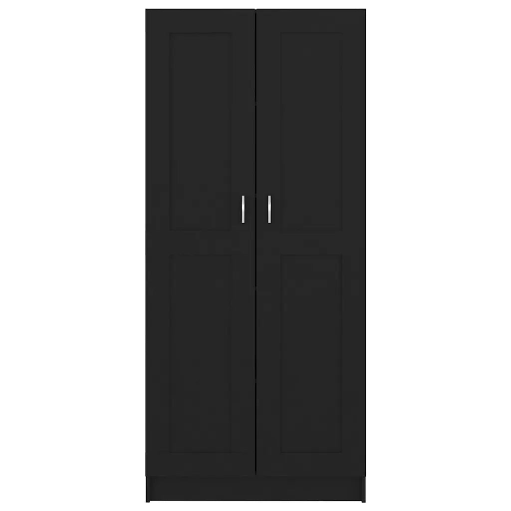 Libreria Nera 82,5x30,5x185,5 cm in Legno Multistrato