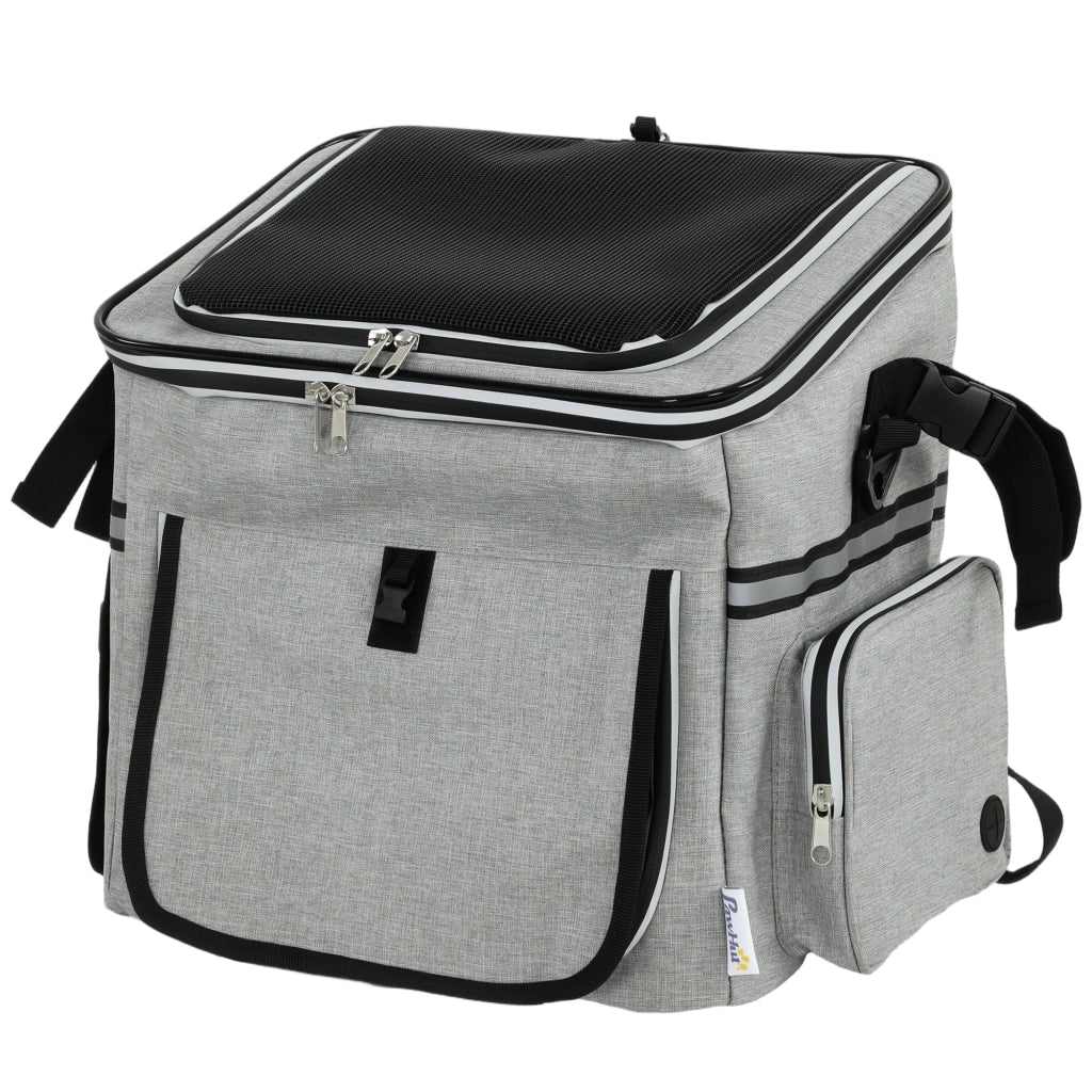 Trasportino per Cani e Gatti da Bicicletta ¨C zephmum ¨C 33x26x35 cm, Grigio