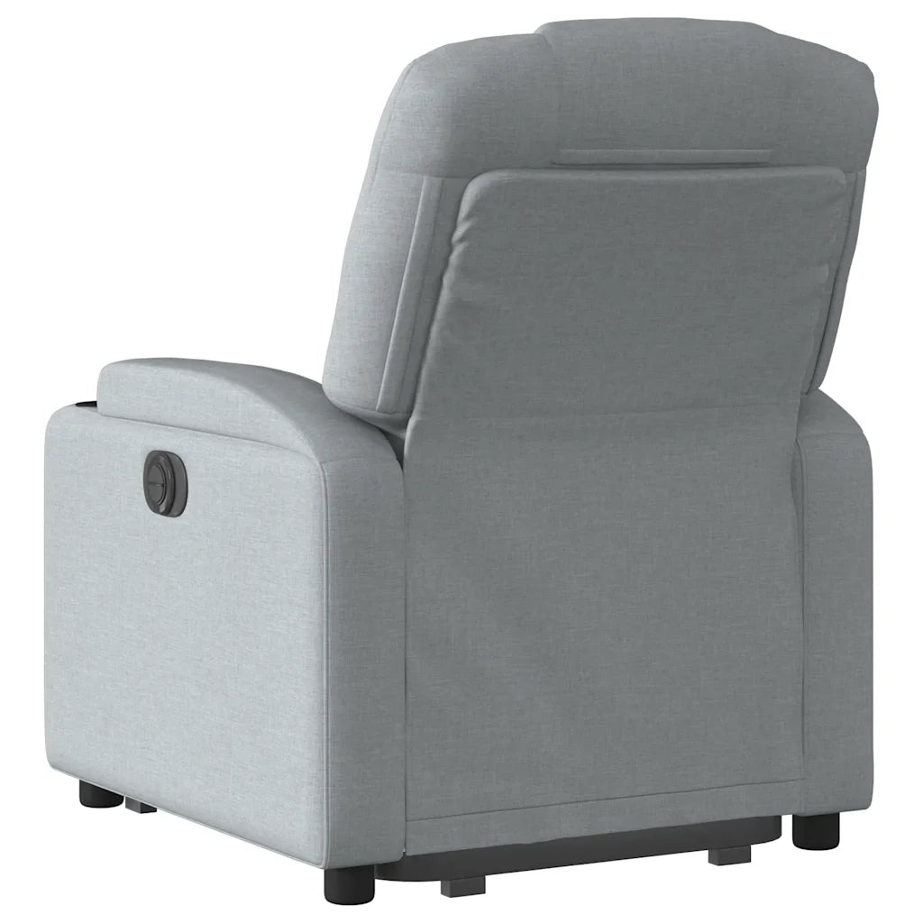 Poltrona | Sedia Relax Alzapersona Reclinabile Grigio Chiaro in Tessuto