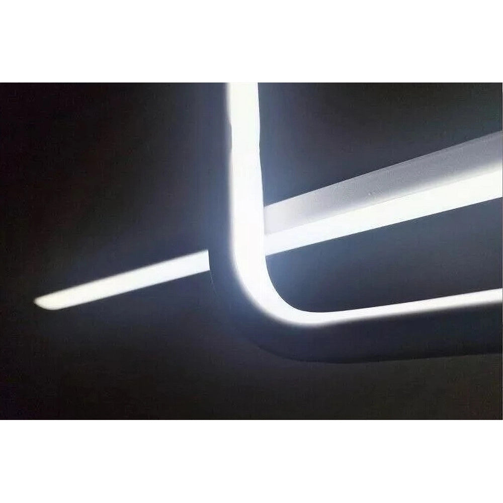 Trade Shop - Lampadario A Sospensione Led 48w Design Quadrato Linea Bianco Ip20 Luce 6500k 33542 -