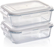 Bacche di Vetro con Coperchio – Set di Contenitori di Conservazione Alimentare – Ercolino e Resistenti – Adatti per Microonde, Forno, Congelatore e Lavastoviglie