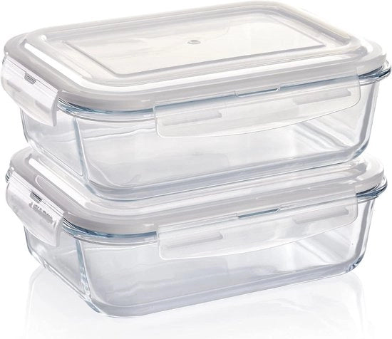 Bacche di Vetro con Coperchio – Set di Contenitori di Conservazione Alimentare – Ercolino e Resistenti – Adatti per Microonde, Forno, Congelatore e Lavastoviglie