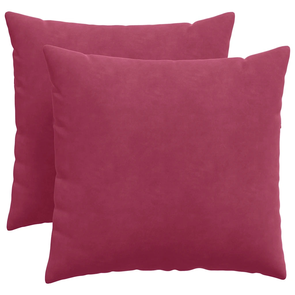 Cuscini da Divano 2 pcs Rosso Vino 50 x 50 cm Tessuto in Cords