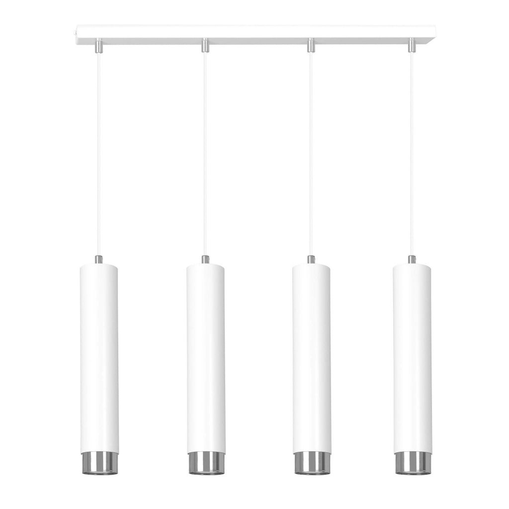 Lampadario Emibig Kibo metallo bianco/cromo 4xGU10 regolabile