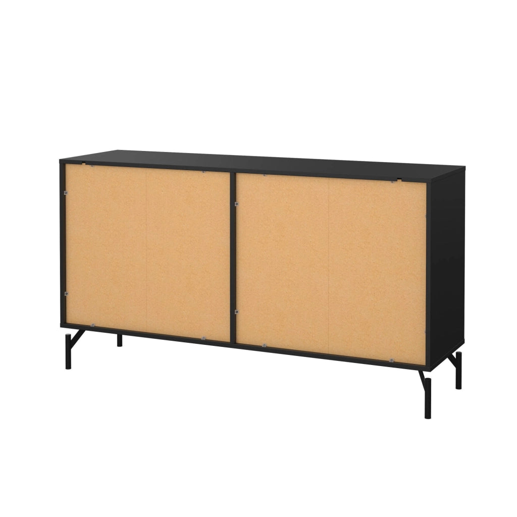 Credenza Begawan, Buffet da soggiorno, Madia da salotto, Dispensa da cucina, 139x40 h77 cm, Nero