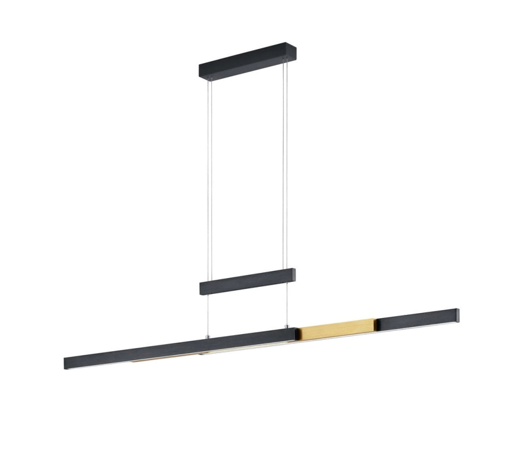 Lampada a sospensione LED Trajan nera 150 cm Trio 45W