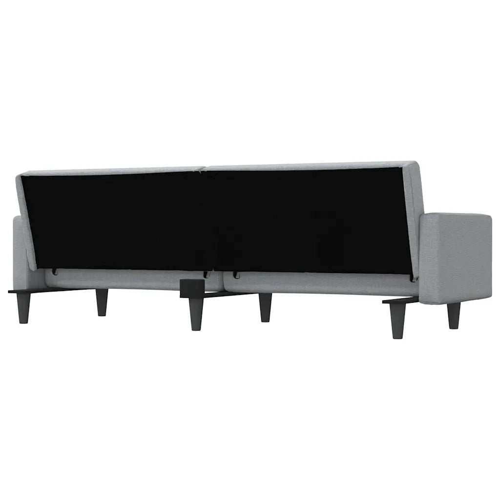 Divano letto | Sof¨¤ letto | Letto singolo con Cuscini Grigio Chiaro in Tessuto