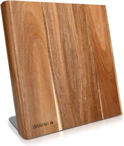 Blocco di misurazione magnetica in acacia - 277 x 275 cm - Organizzatore in legno per coltelli e accessori da cucina - Marrone - contenuto.