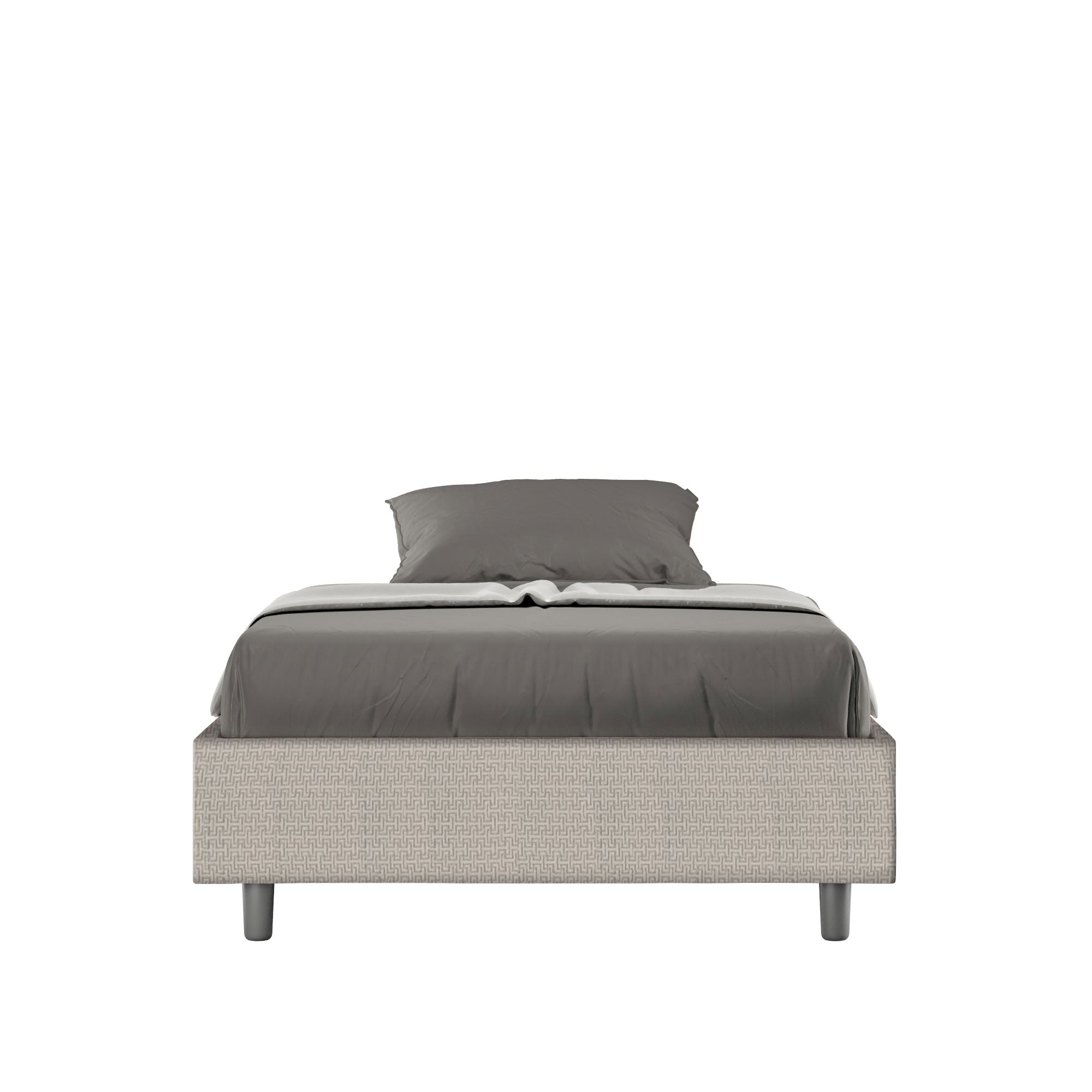 Letto 1 Piazza e Mezzo Sommier 120x190 cm con Rete Azelia Labirinto 01 Bianco