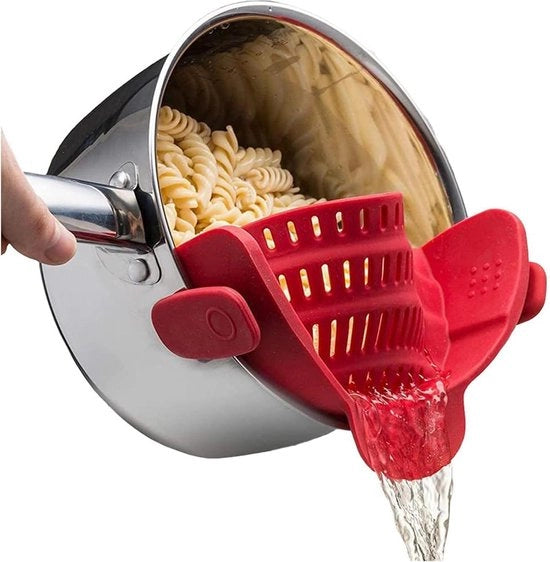 Clip per pasta silicone, trasparente, resistente al calore e senza mani, rosso