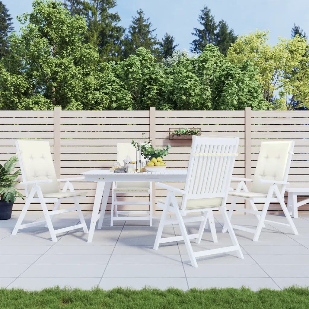Cuscini Sedia Schiena Alta 4 Crema MÃ©lange 120x50x4 Tessuto