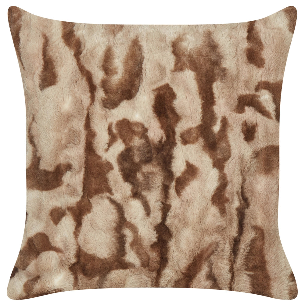 Set di 2 cuscini decorativi in pelliccia sintetica marrone 45 x 45 cm divano