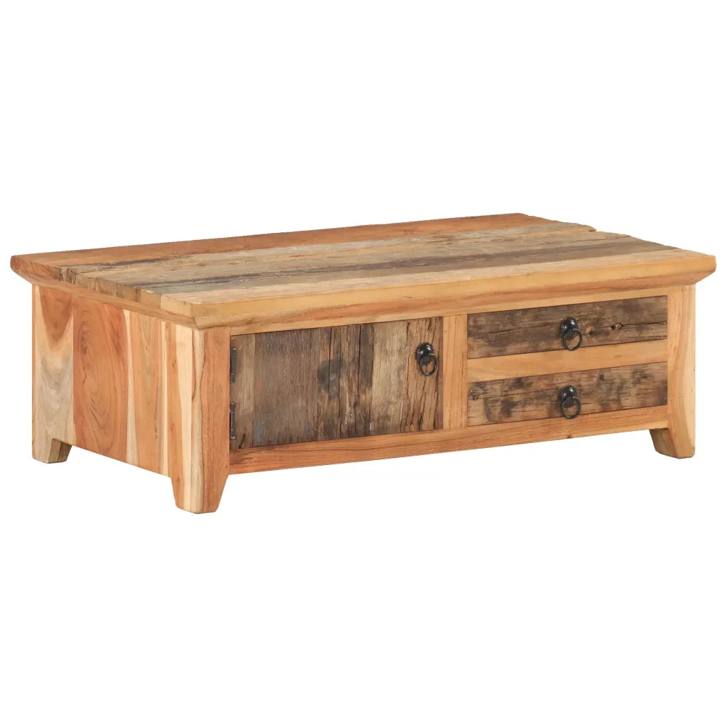 Tavolino da Salotto 90x50x31 cm in Legno Massello di Recupero 320384