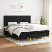 Giroletto a Molle con Materasso Nero 200x200 cm in Tessuto 3137103