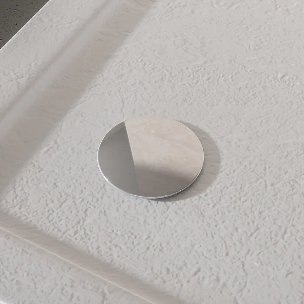 Piatto doccia 80x110 effetto pietra bianco in acrilico altezza slim | Petra