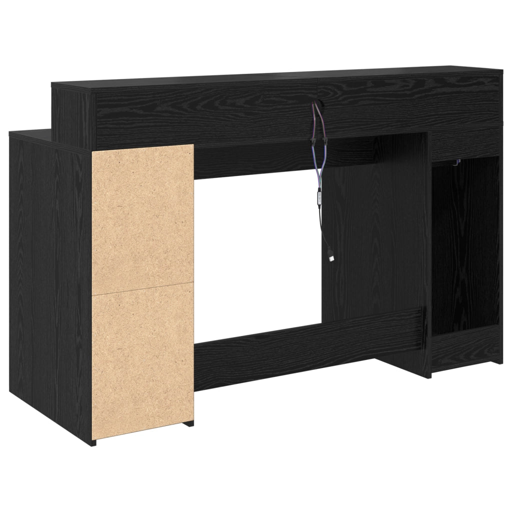 Scrivania Rovere Nero 140x55x91 cm Legno ingegnerizzato