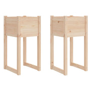 Fioriera rialzata per piante fiori giardino terrazze set da 2 40 x 40 x 81 cm legno massello di pino marrone 02_0038969