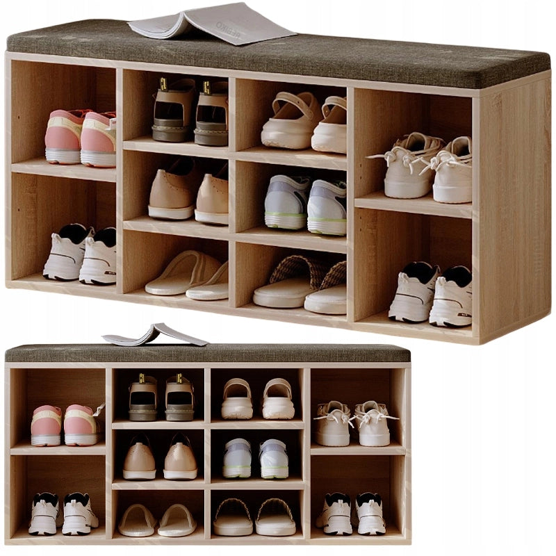 ARMADIETTO PER SCARPE CON SEDUTA PANCA MODERNA ROVERE SONOMA 104 CM