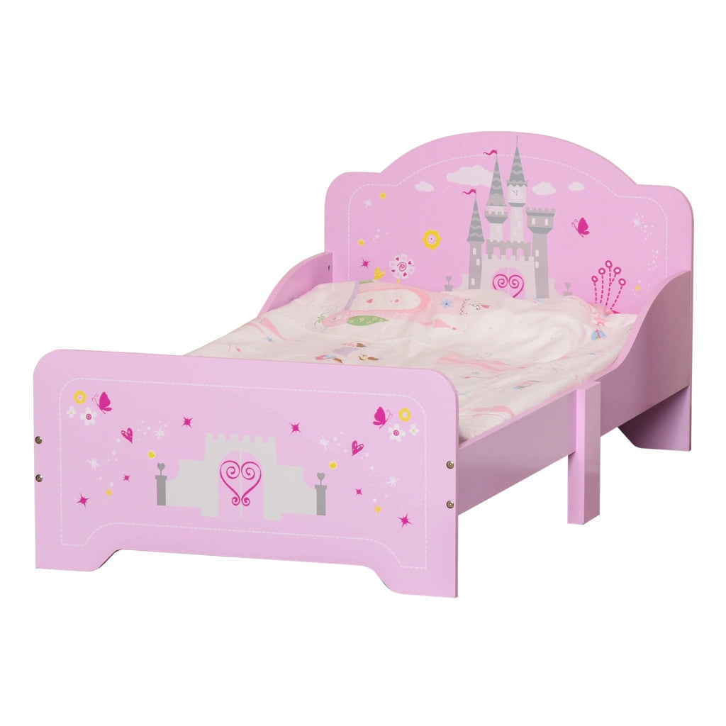 Letto per Bambini in Legno con Barriere ¨C zephmum ¨C Rosa 143x73x60 cm