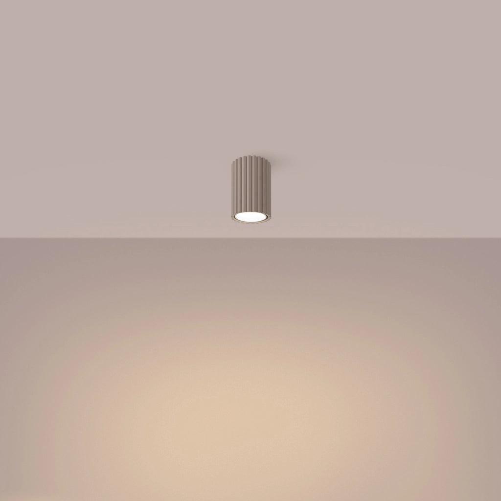 Spot soffitto tondo taupe rigato 10cm GU10 Pure Lume