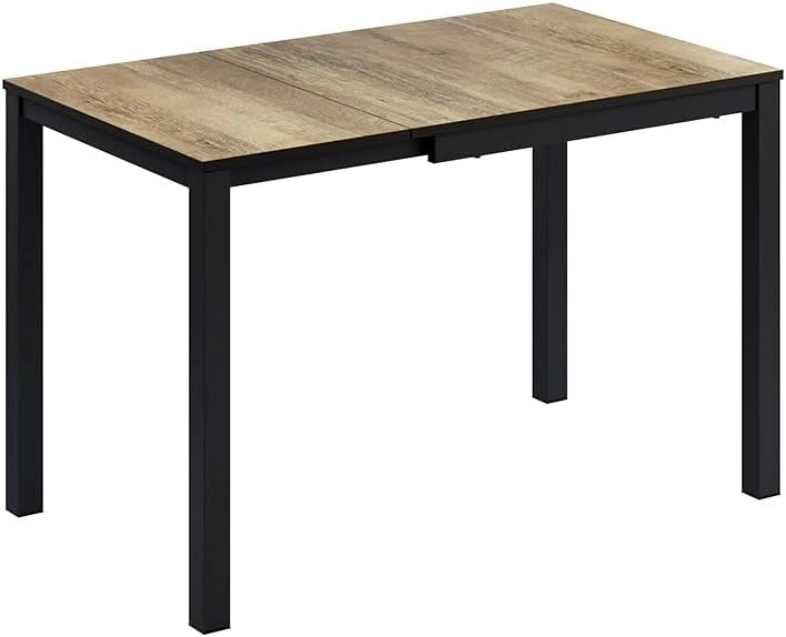 Tavolo da pranzo Granny, Rovere rustico/antracite, 120 x 70 cm Estensibile