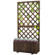 Fioriera da Giardino con Traliccio 72,5x31,5x149,5 cm in Legno di Abete Carbonizzato