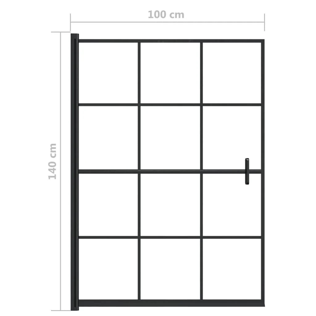 Box doccia parete divisoria per vasca parete doccia cabina per vasca accessorio per il bagno arredamento per la casa ESG 100 x 140 cm nero 02_0002020