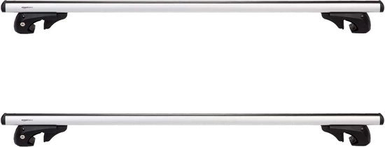 Carreggianti per tetto - Rail per tetto - 132,08 cm - Installazione semplice - Sistema di chiusura integrato - Carreggianti in alluminio di alta resistenza