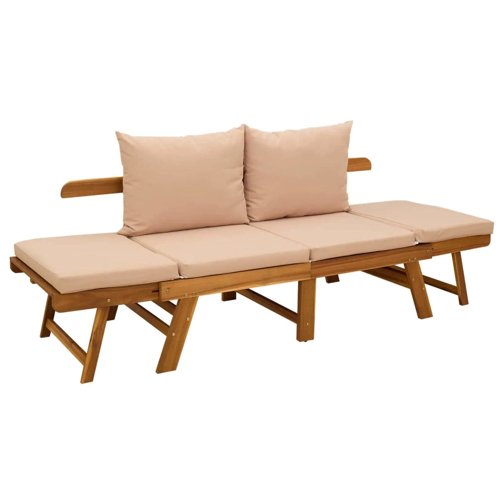 Panchina da giardino 3 in 1 con cuscini Naturale 42027061