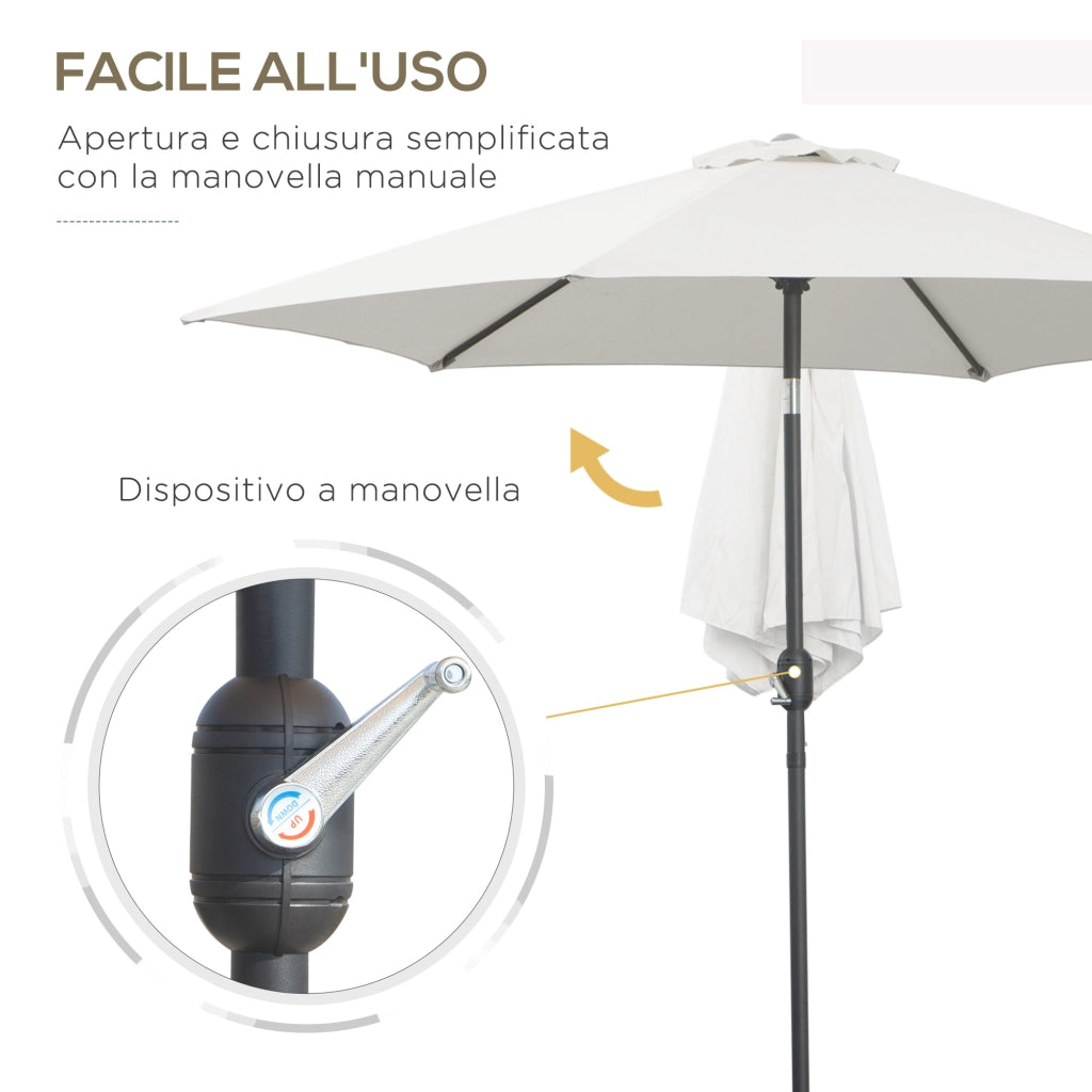 Ombrellone da Giardino ¨C zephmum ¨C Beige e Nero Alluminio Poliestere 260x240 cm