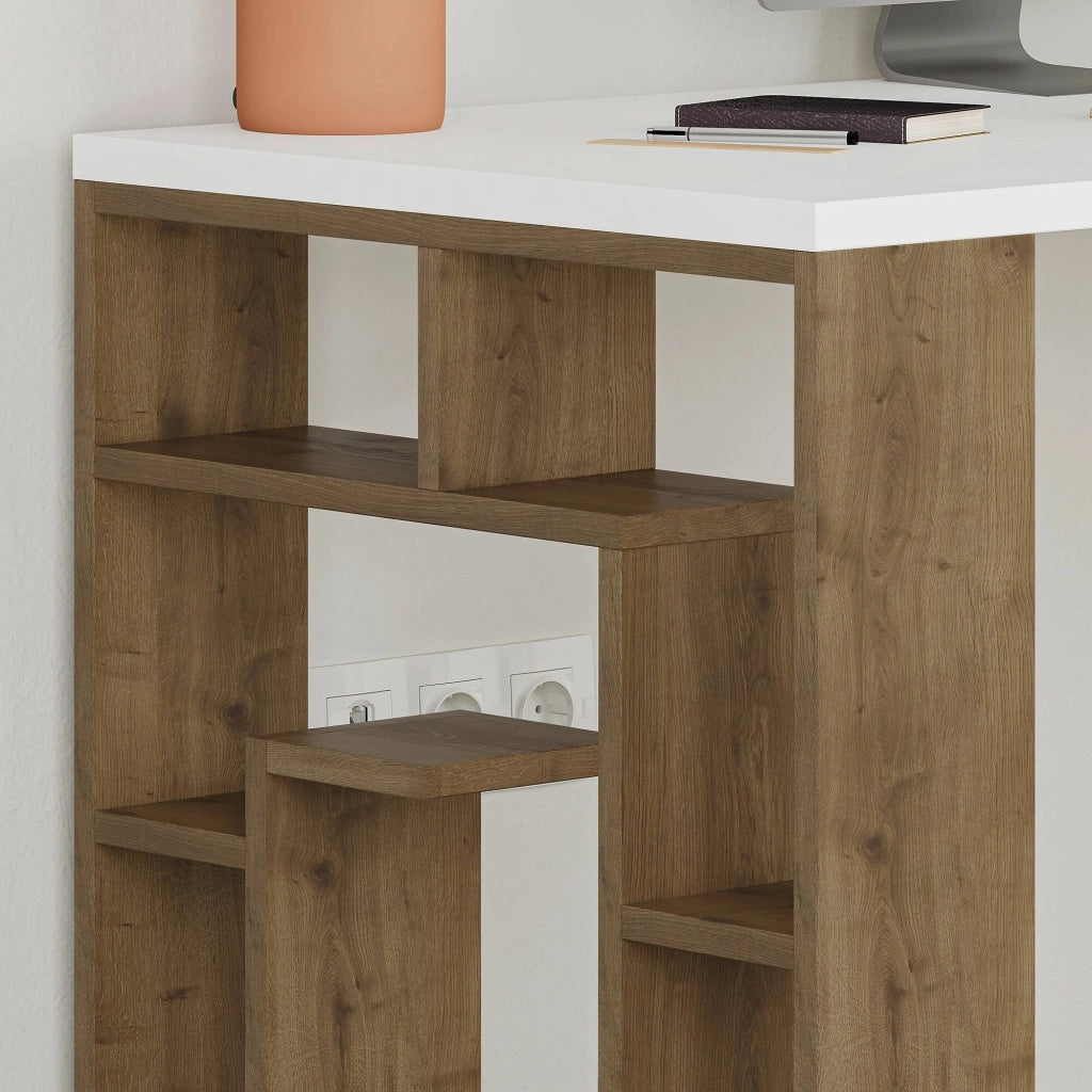 Archidamia, Scrivania Materiale Piano in Legno Nobilitato, 140x60x75h cm Bianco