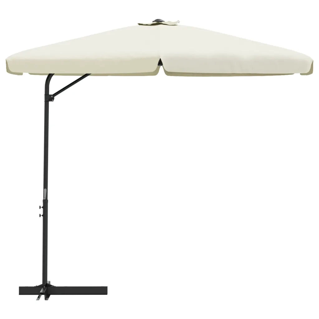 Ombrellone da Giardino con Palo in Acciaio 300 cm Bianco Sabbia 47313