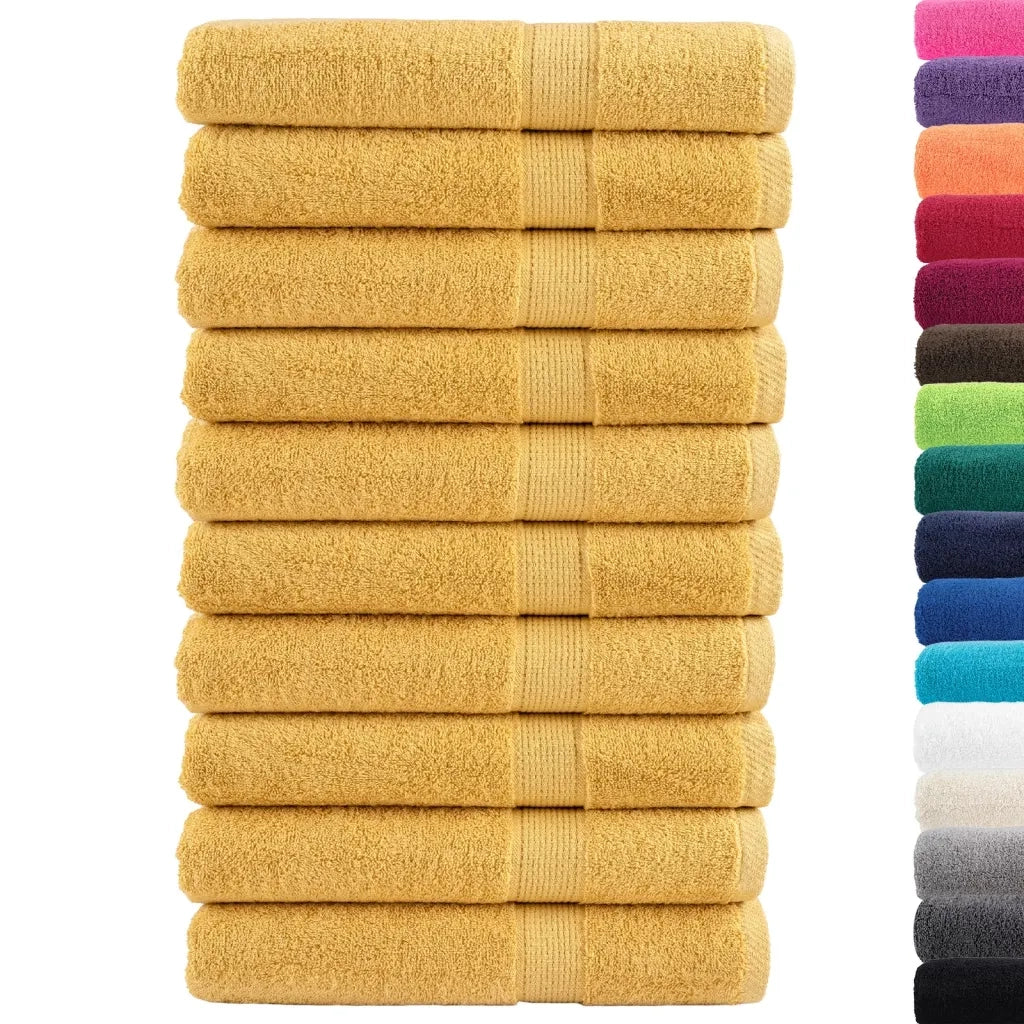 vidaXL Asciugamani per Sauna SOLUND 10 pz Oro 80x200cm 600gsm