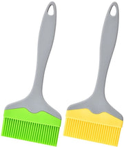 Due spazzole per padella in silicone, grande spazzola per padella in silicone, spazzola per cibo in silicone extra larga, spazzola per olio per cucina, cottura, grilling e applicazione di olio, burro, salse barbecue o margarina.