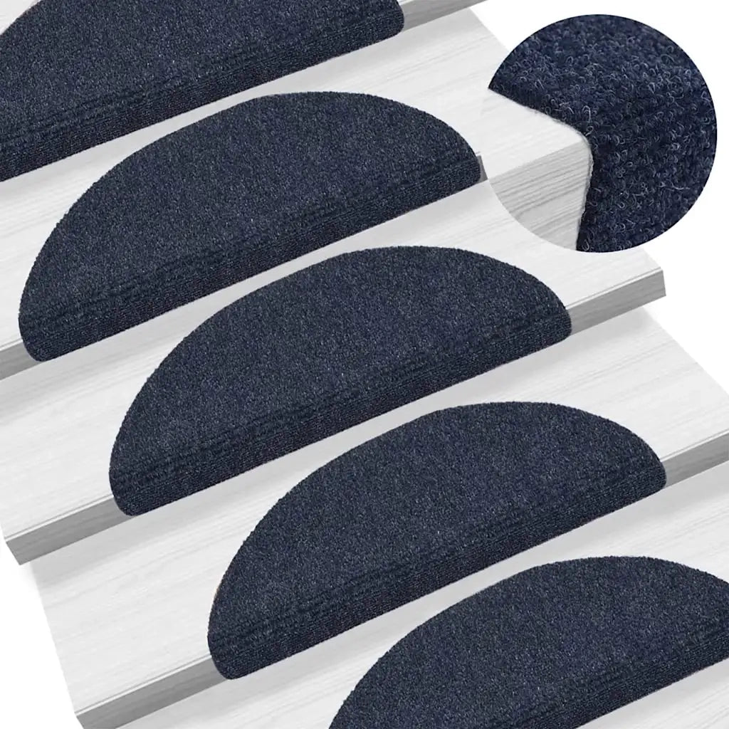 vidaXL Tappetini per scale autoadesivi 20 pz 56x17x3 cm blu semicircolari
