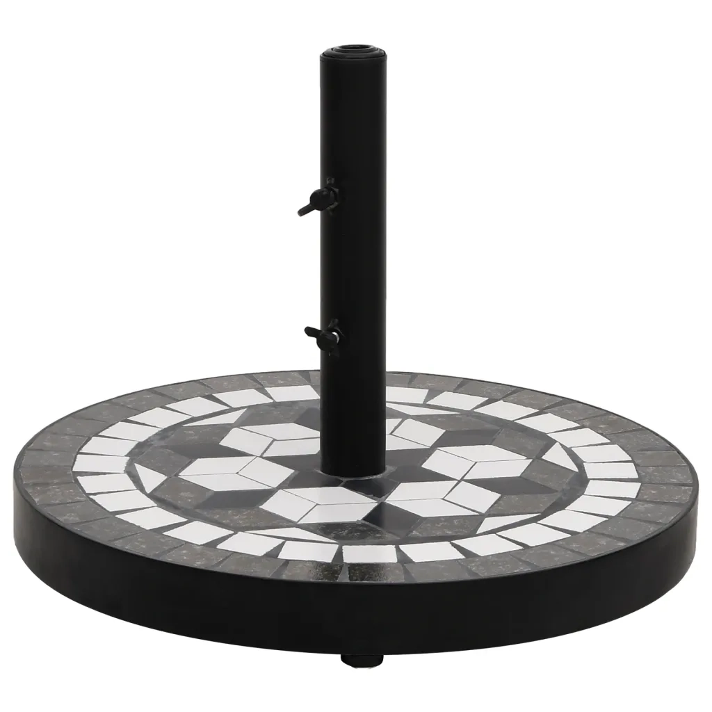 Base per Ombrellone Nero e Bianco Rotonda 12 kgcod mxl 127649