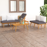 Set Divani da Giardino 3 pz con Cuscini in Massello di Acacia 3087012