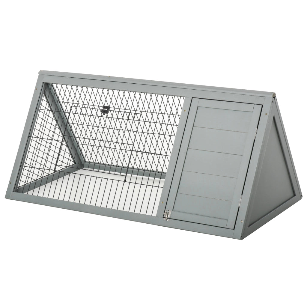 Gabbia per conigli esterno legno pino ¨C zephmum ¨C 116x62x52 cm grigio