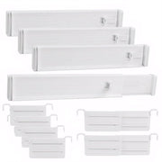 Divisori di carrello 4 pezzi - Regolabile 33-58,5 cm - Organizzatore per cucina/ camera da letto - ABS - Altezza 6,4 cm - Distribuzione spaziale efficiente - Organizzatore di carrello