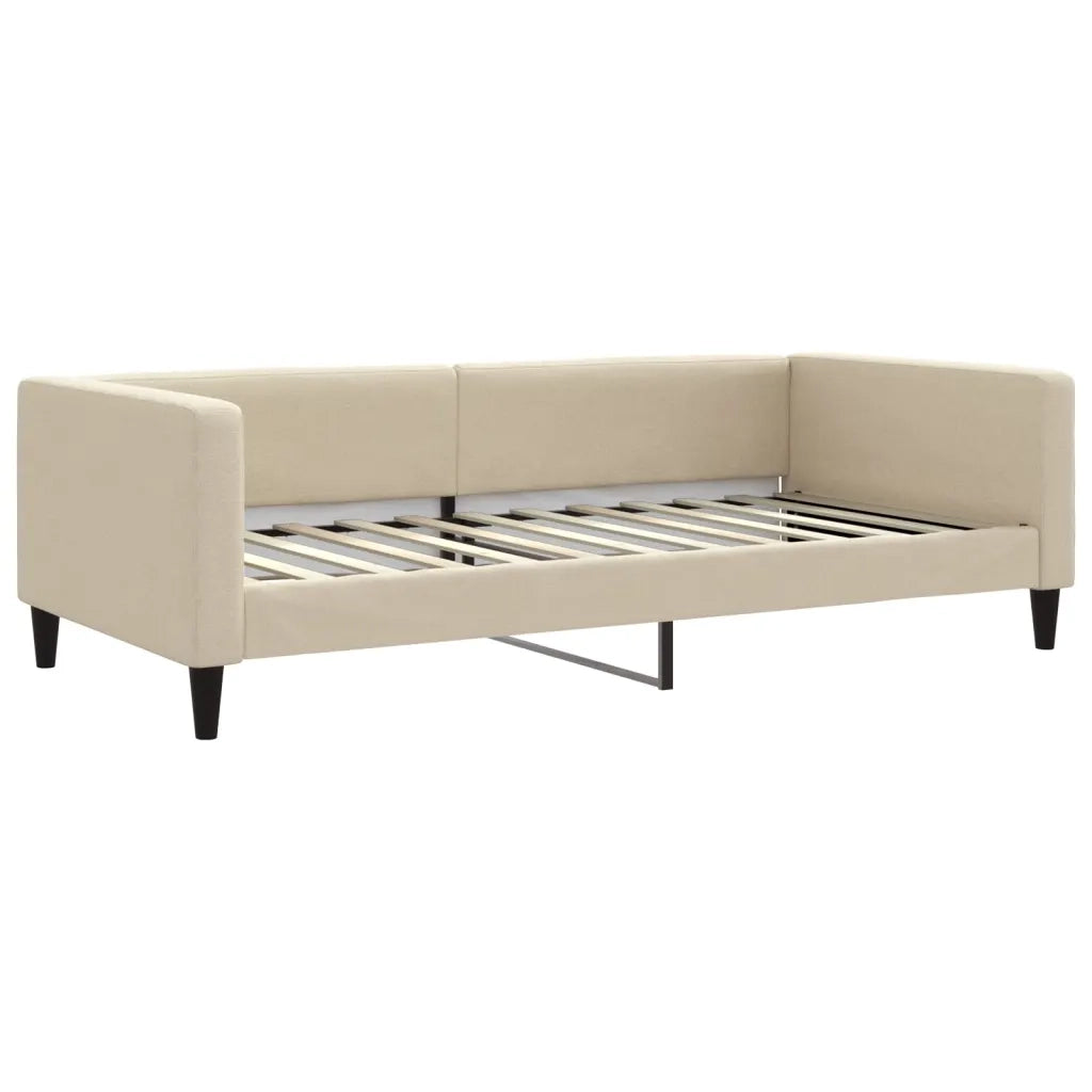 Letto da Giorno Crema 100x200 cm in Tessuto