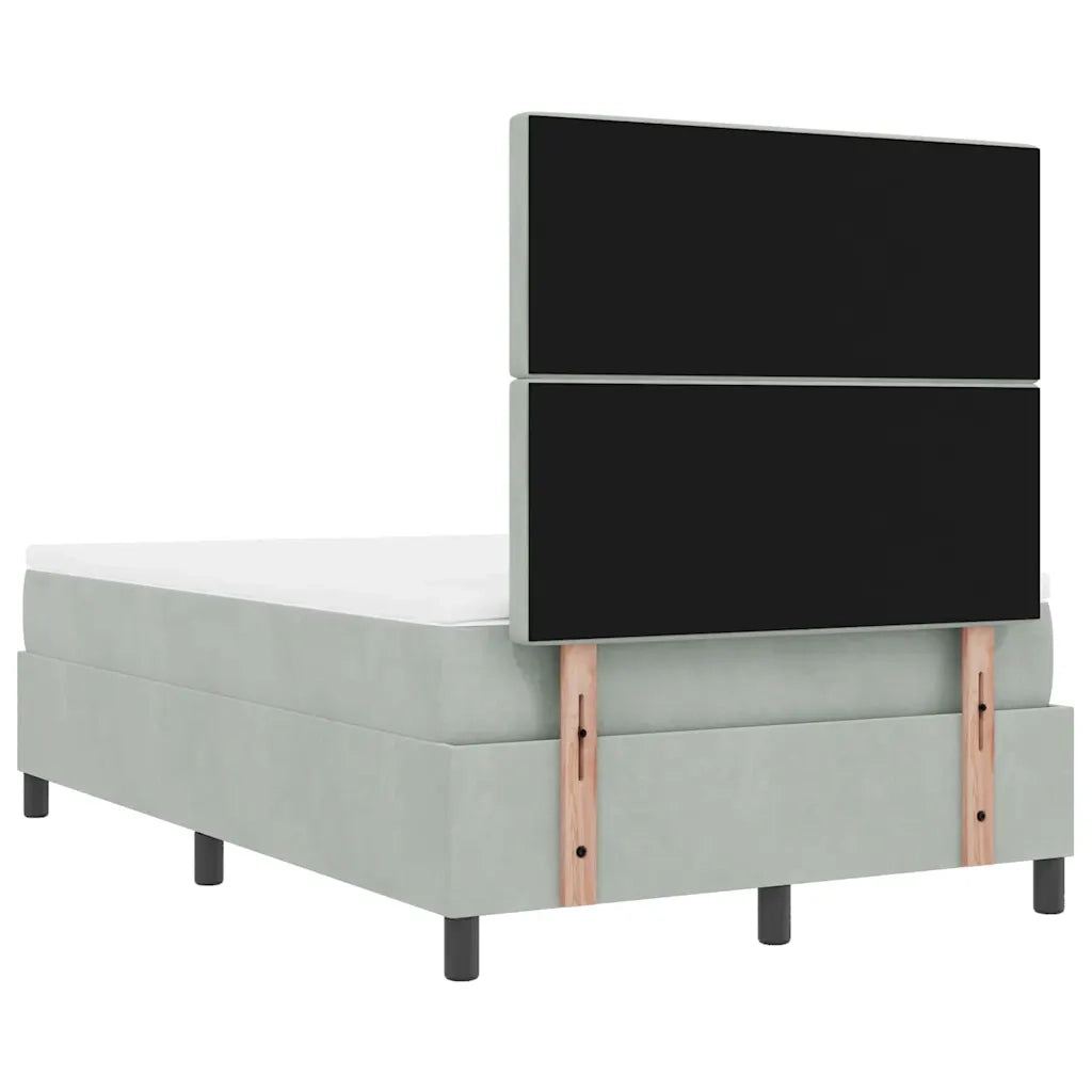 Letto a molle con testiera Grigio chiaro 190 x 120 cm Velluto 3344432