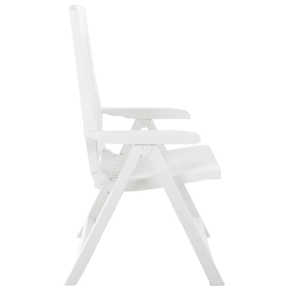 Sedie Reclinabili da Giardino 2 pz in Plastica Bianca 48760