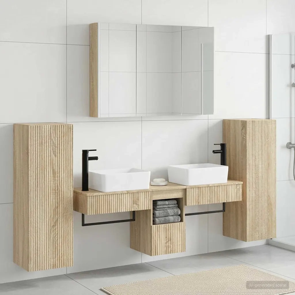 Set di mobili per il bagno 6 pcs Rovere Sonoma 3407137